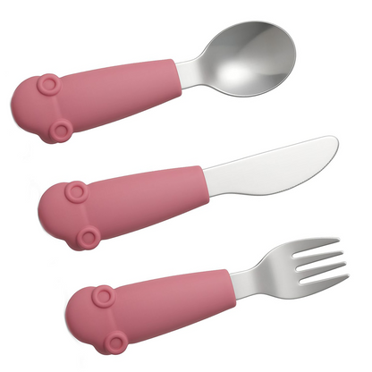 Kids Stainless Steel Silverware Set- Pink Candy