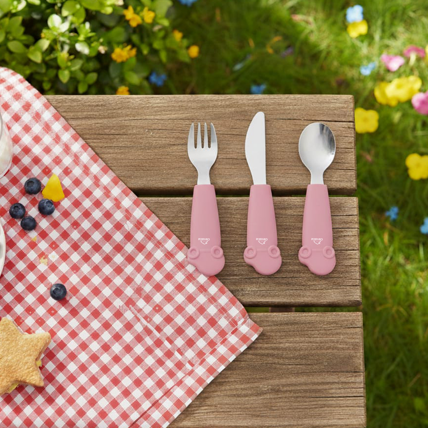 Kids Stainless Steel Silverware Set- Pink Candy