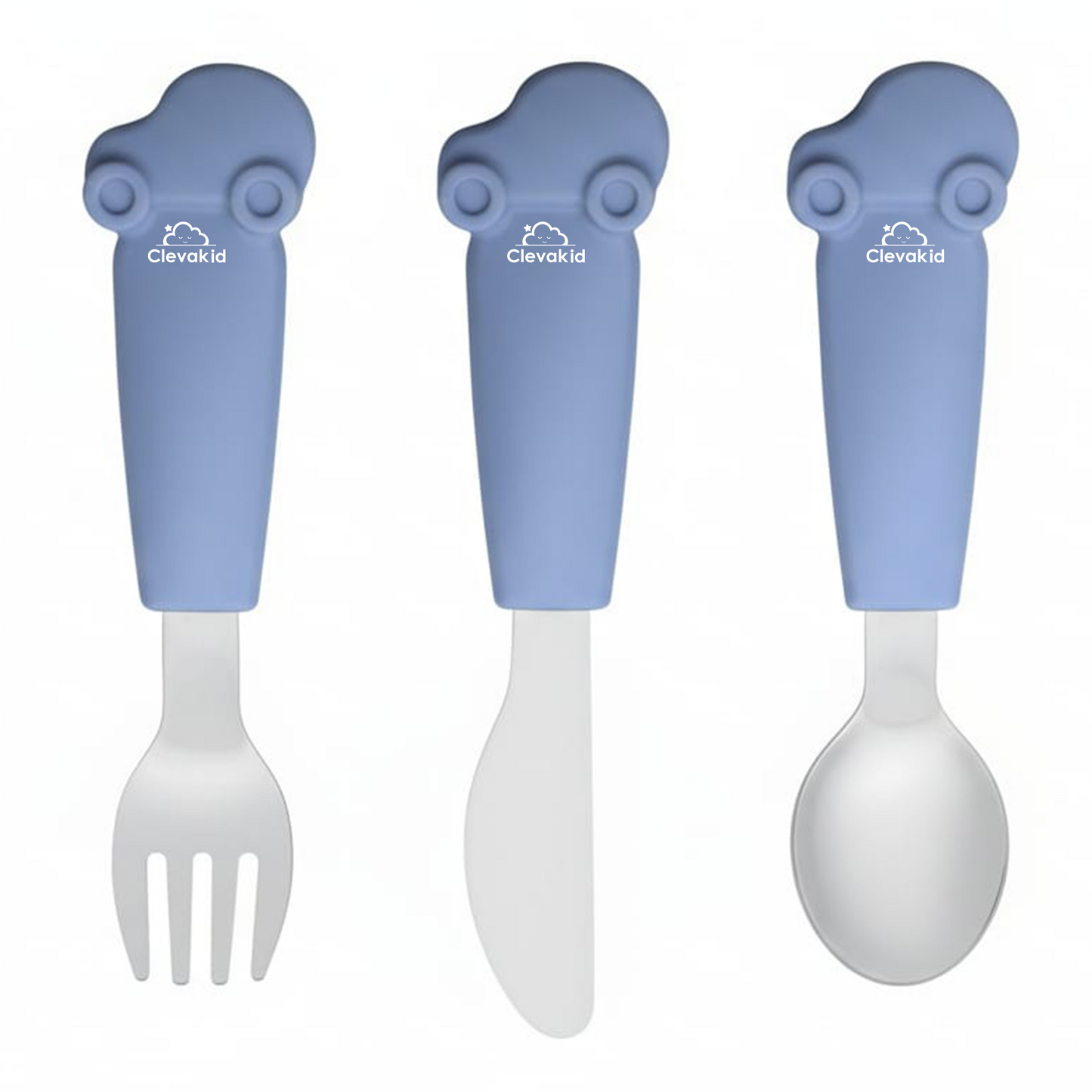 Kids Stainless Steel Silverware Set- Blue