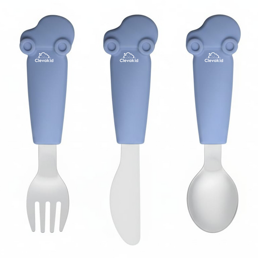 Kids Stainless Steel Silverware Set- Blue