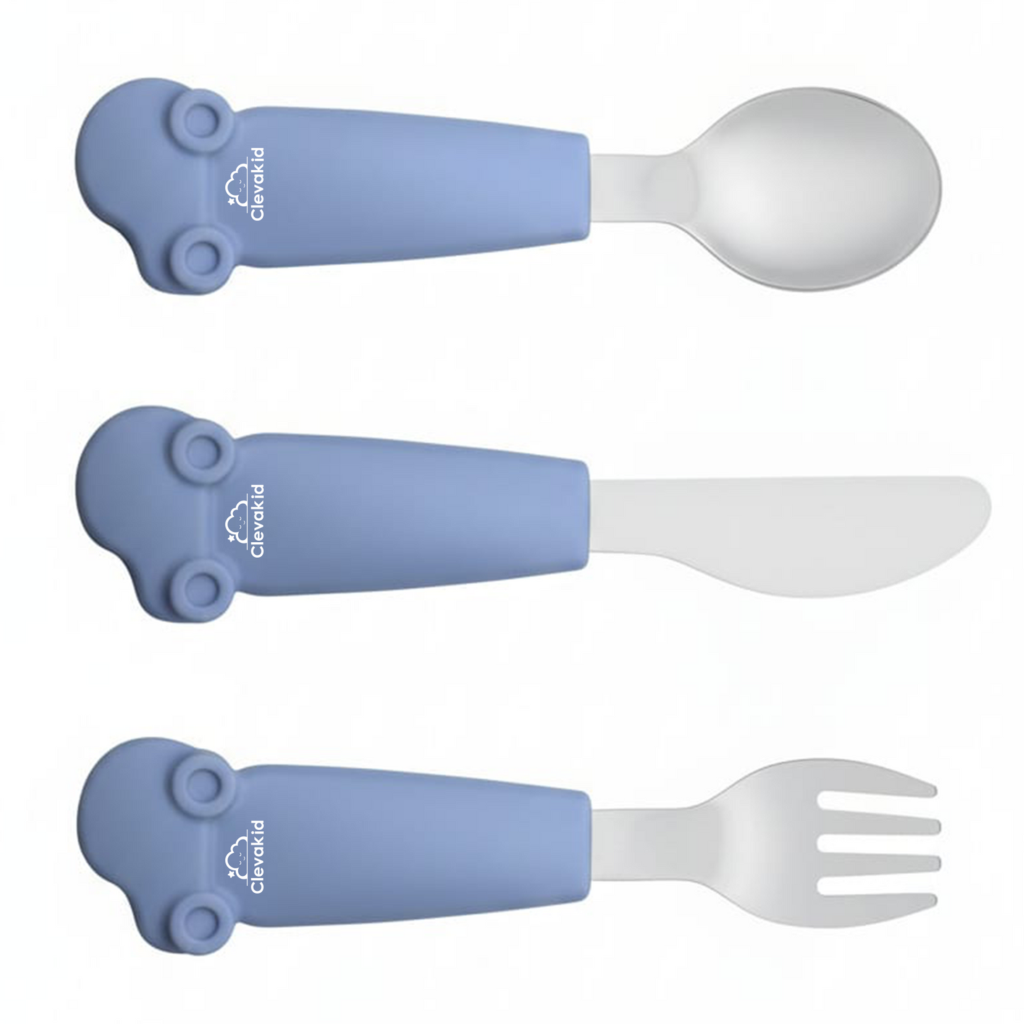 Kids Stainless Steel Silverware Set- Blue