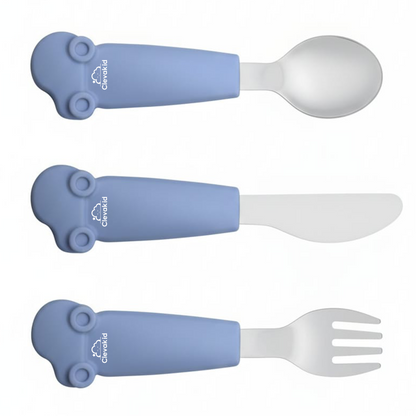 Kids Stainless Steel Silverware Set- Blue