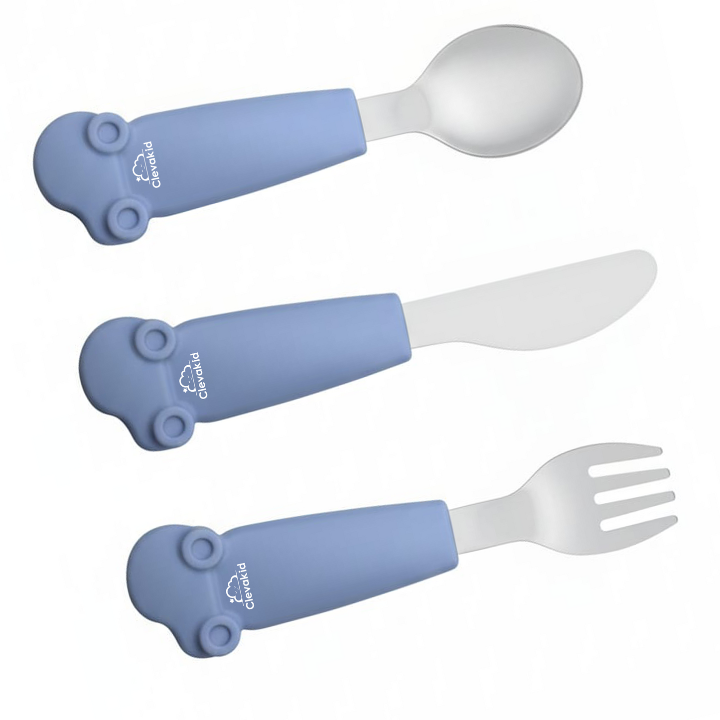 Kids Stainless Steel Silverware Set- Blue