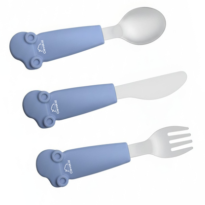 Kids Stainless Steel Silverware Set- Blue