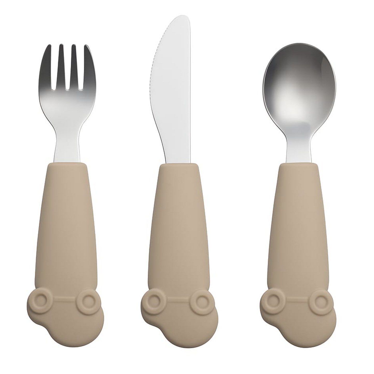 Kids Stainless Steel Silverware Set- Brown Dark Toffee