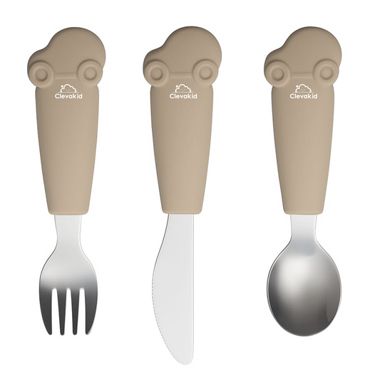Kids Stainless Steel Silverware Set- Brown Dark Toffee