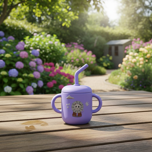 Silicone Training Cup with Straw Purple Lavender -  180ML\6 OZ  - ClevaKingee Friend