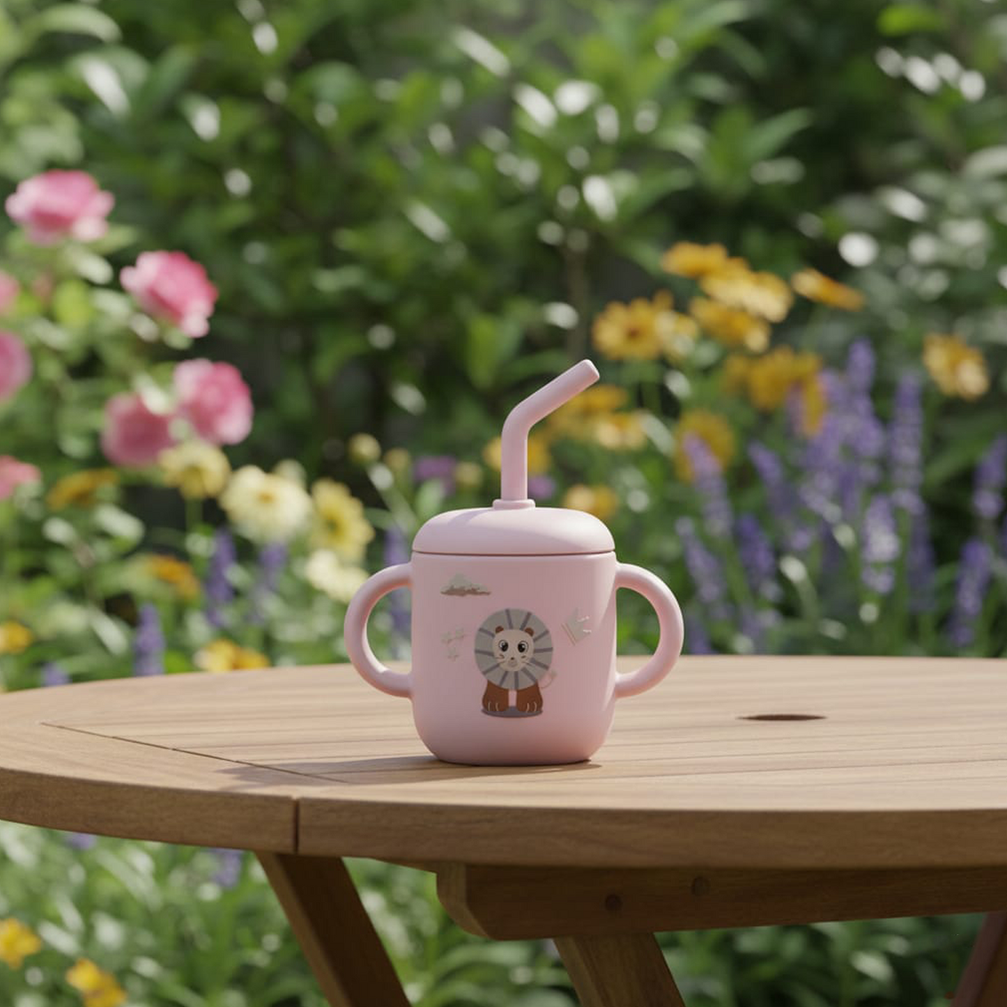 Silicone Training Cup with Straw Red Rose -  180ML\6 OZ  - ClevaKingee Friend