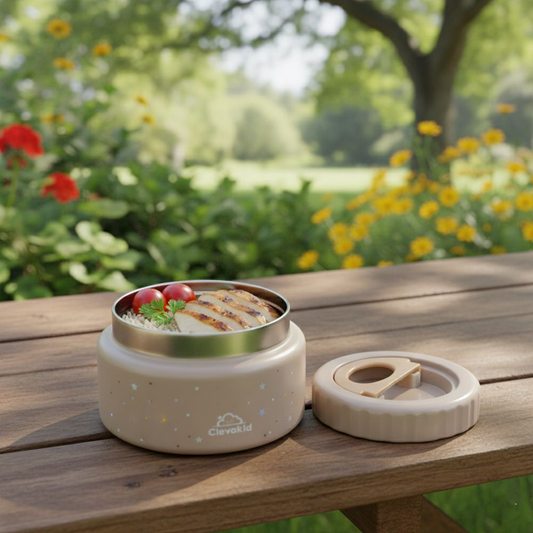 Thermal Food Jar Brown Dark Toffeh 250ML \8 OZ - stars Design