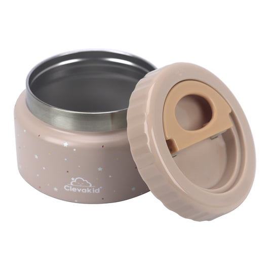 Thermal Food Jar Brown Dark Toffeh 250ML \8 OZ - stars Design