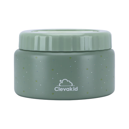 Thermal Food Jar Green  Olive 250ML \8 OZ - stars Design