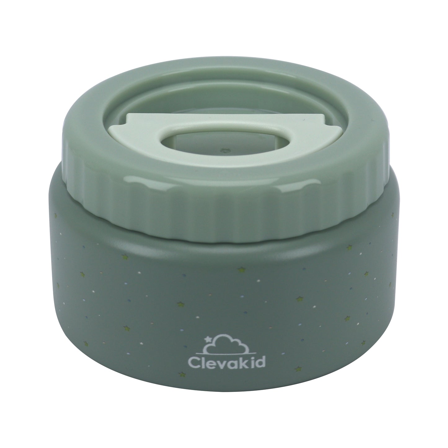 Thermal Food Jar Green  Olive 250ML \8 OZ - stars Design