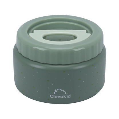 Thermal Food Jar Green  Olive 250ML \8 OZ - stars Design