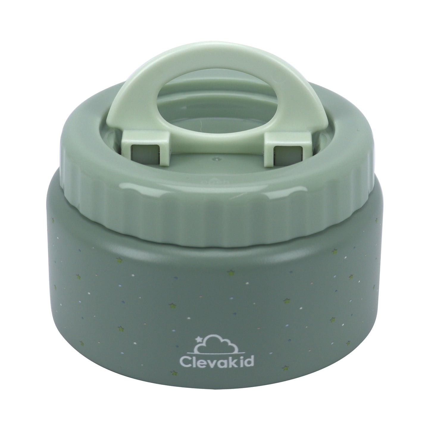 Thermal Food Jar Green  Olive 250ML \8 OZ - stars Design