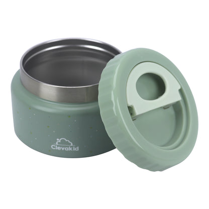 Thermal Food Jar Green  Olive 250ML \8 OZ - stars Design