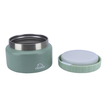 Thermal Food Jar Green  Olive 250ML \8 OZ - stars Design