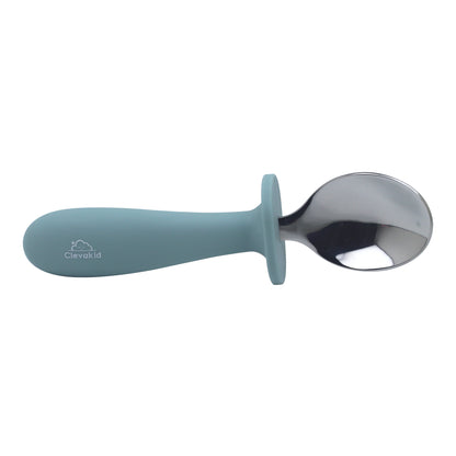 Toddler Stainless Steel Spoon & Fork Set- Blue Light