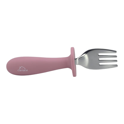 Toddler Stainless Steel Spoon & Fork Set- pink Dark