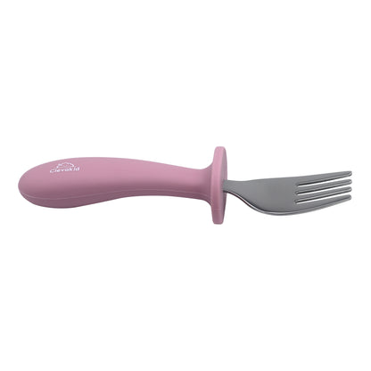 Toddler Stainless Steel Spoon & Fork Set- pink Dark