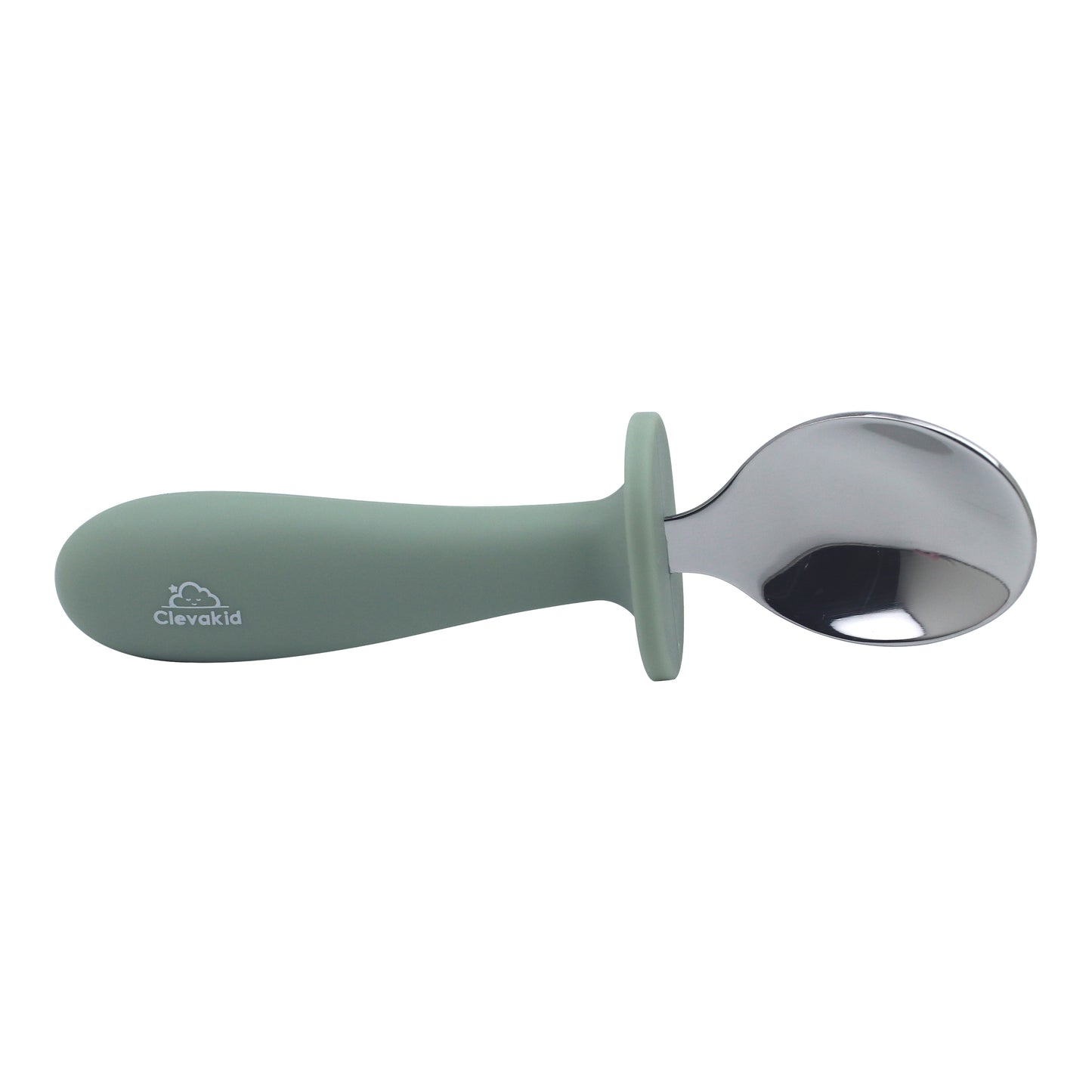 Toddler Stainless Steel Spoon & Fork Set- Green olive