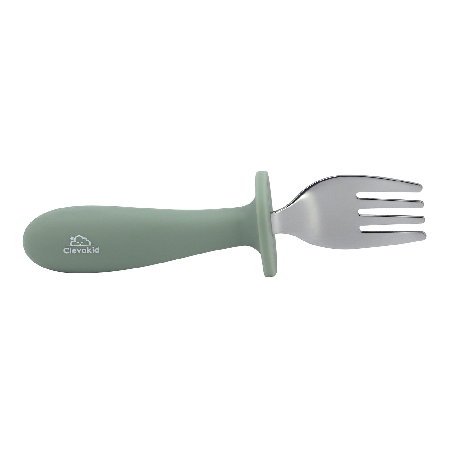 Toddler Stainless Steel Spoon & Fork Set- Green olive