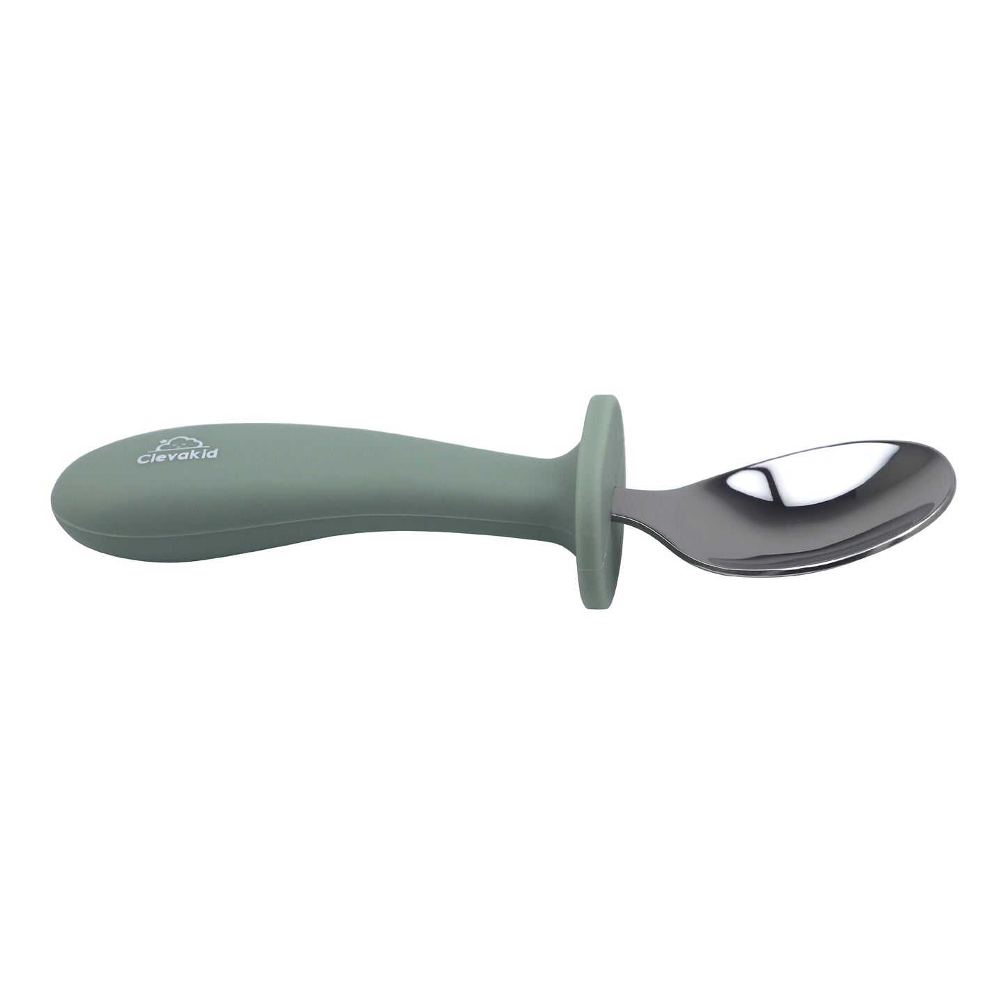 Toddler Stainless Steel Spoon & Fork Set- Green olive