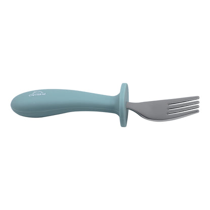 Toddler Stainless Steel Spoon & Fork Set- Blue Light