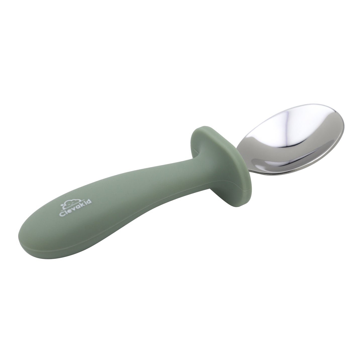 Toddler Stainless Steel Spoon & Fork Set- Green olive