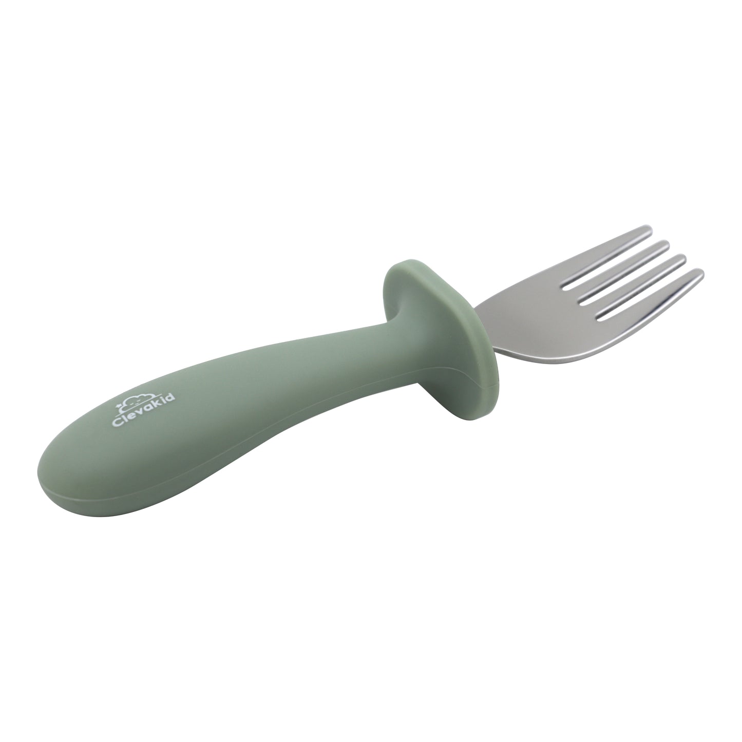 Toddler Stainless Steel Spoon & Fork Set- Green olive