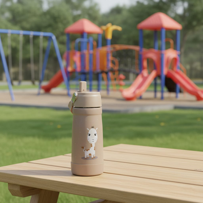 Stainless Steel Water Bottle Brown Latte- 530ML\18 OZ - ClevaNeckee Friend