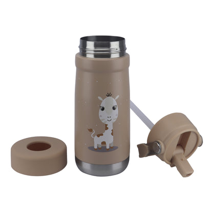 Stainless Steel Water Bottle Brown Latte- 530ML\18 OZ - ClevaNeckee Friend