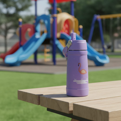 Stainless Steel Water Bottle Purple Light- 530ML\18 OZ - ClevaMingoo Friend