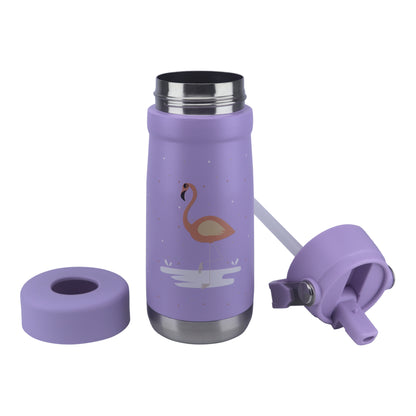 Stainless Steel Water Bottle Purple Light- 530ML\18 OZ - ClevaMingoo Friend
