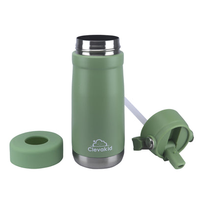 Stainless Steel Water Bottle Green Leaves- 530ML\18 OZ