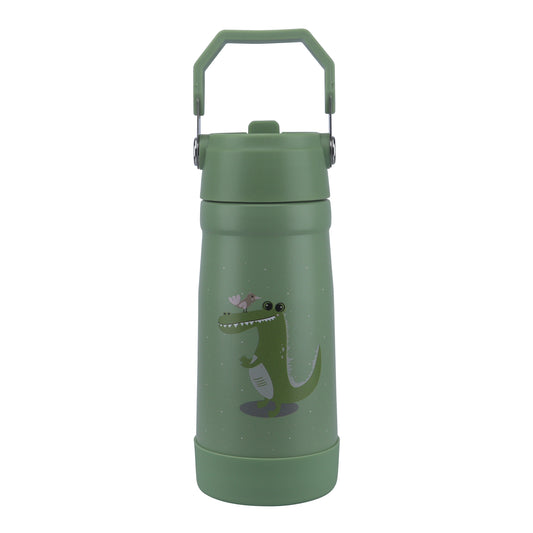 Stainless Steel Water Bottle Green Leaves- 530ML\18 OZ - ClevaGator Friend