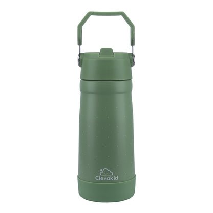 Stainless Steel Water Bottle Green Leaves- 530ML\18 OZ - ClevaGator Friend