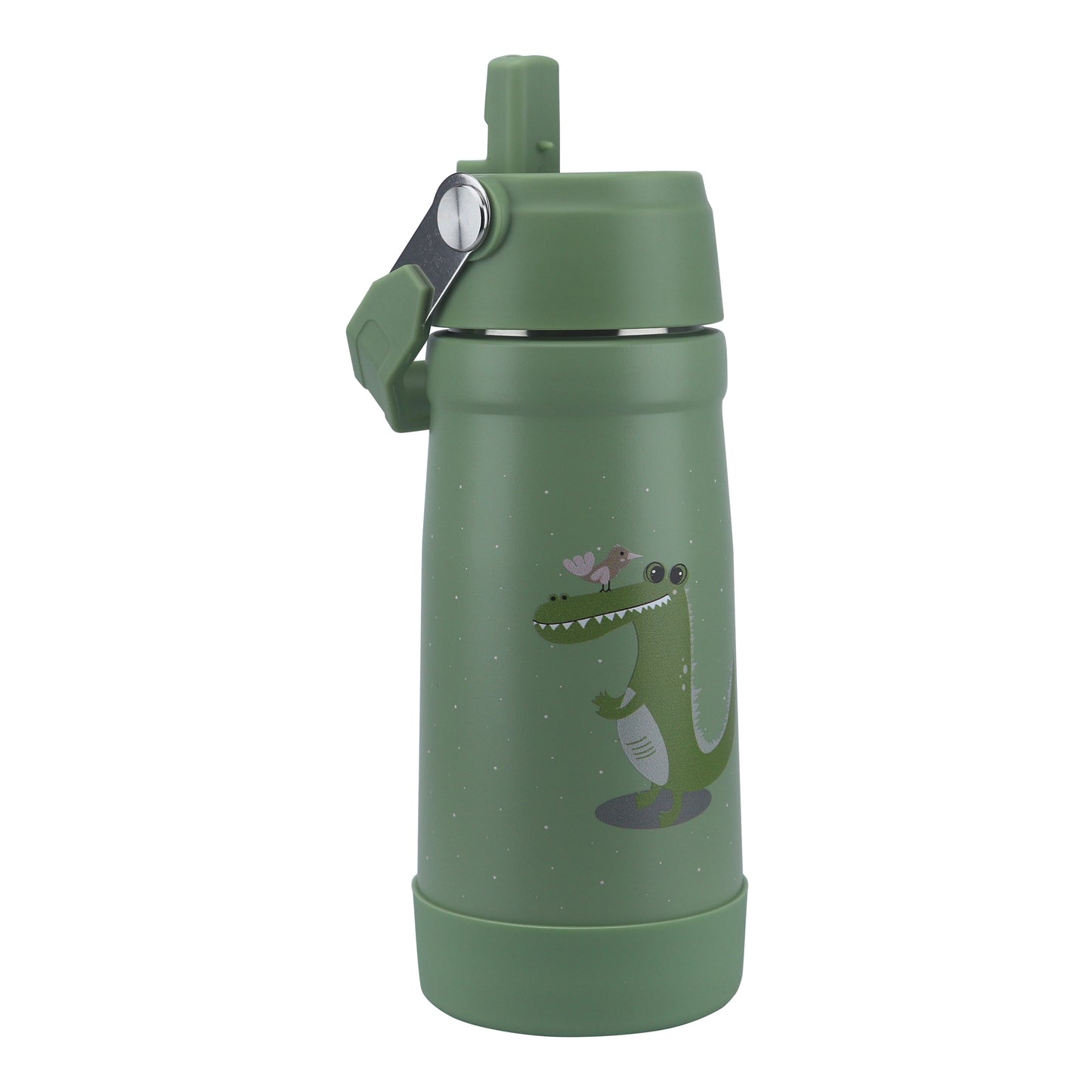 Stainless Steel Water Bottle Green Leaves- 530ML\18 OZ - ClevaGator Friend
