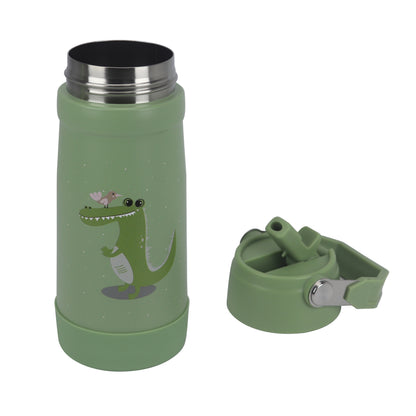 Stainless Steel Water Bottle Green Leaves- 530ML\18 OZ - ClevaGator Friend