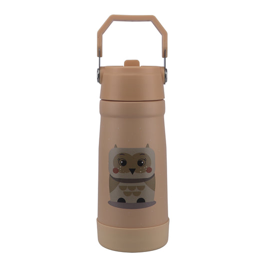 Stainless Steel Water Bottle Orange Light Peach- 530ML\18 OZ - ClevaOwlee Friend