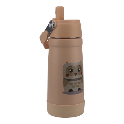 Stainless Steel Water Bottle Orange Light Peach- 530ML\18 OZ - ClevaOwlee Friend