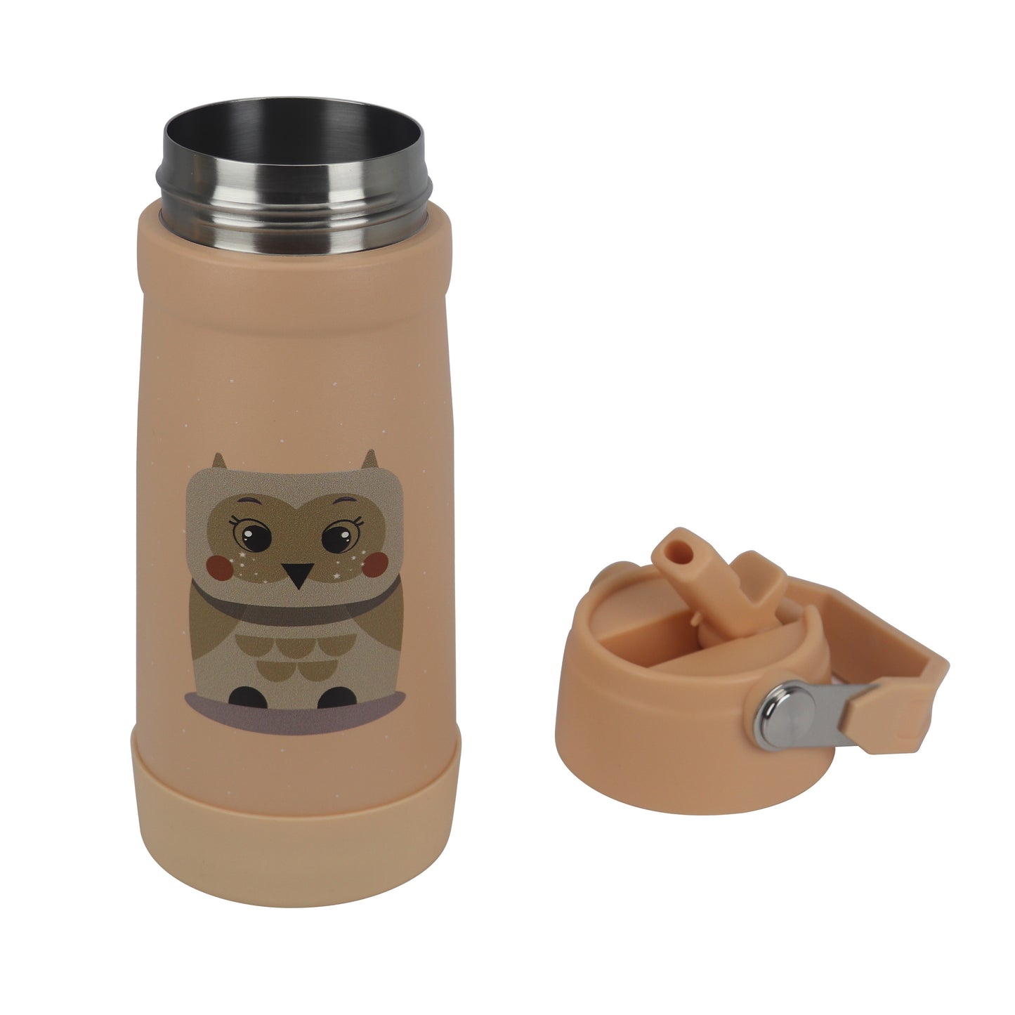 Stainless Steel Water Bottle Orange Light Peach- 530ML\18 OZ - ClevaOwlee Friend