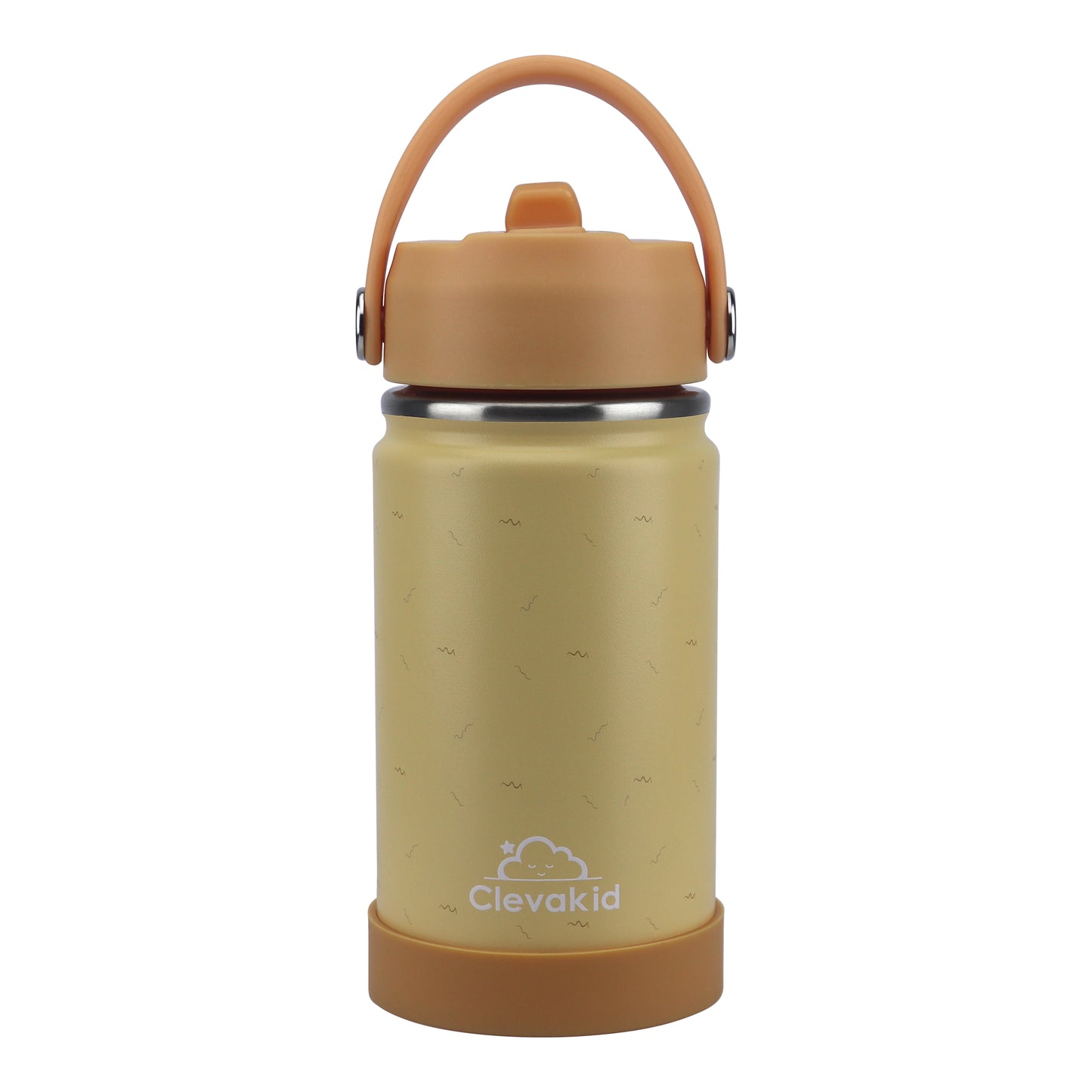 Stainless Steel Water Bottle Orange Light- 350ML\12 OZ - ClevaMeow Friend