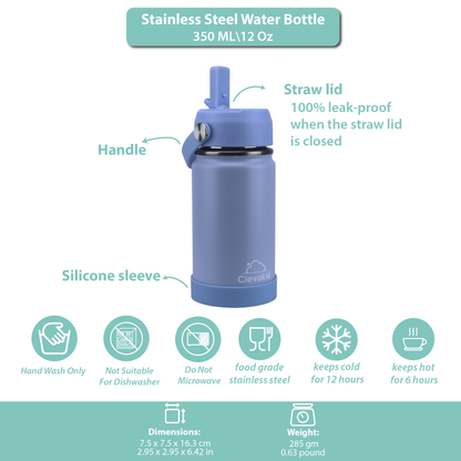 Stainless Steel Water Bottle Blue Ice- 350ML\12 OZ