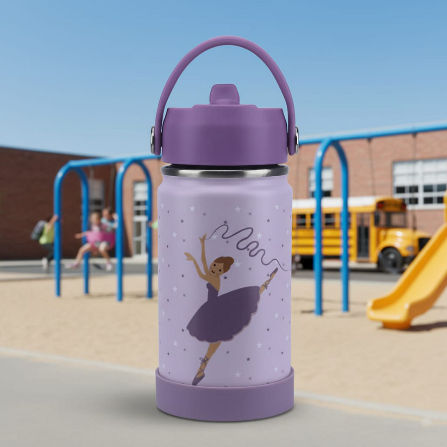 Stainless Steel Water Bottle Purple Light Powder- 350ML\12 OZ - Clevapirouette Friend