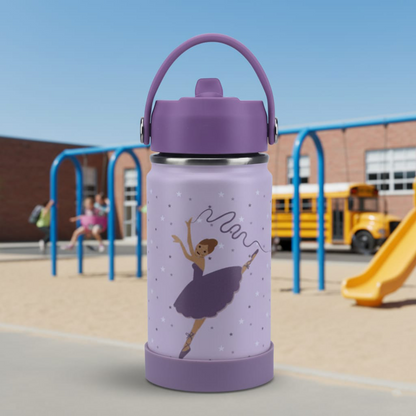 Stainless Steel Water Bottle Purple Light Powder- 350ML\12 OZ - Clevapirouette Friend