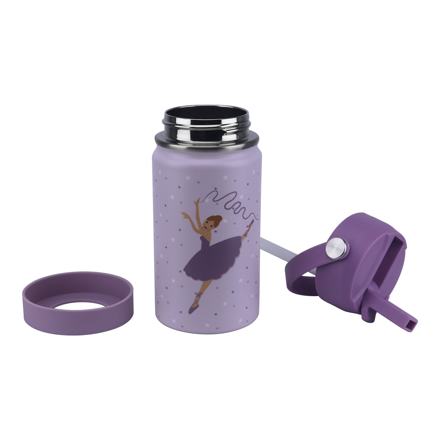 Stainless Steel Water Bottle Purple Light Powder- 350ML\12 OZ - Clevapirouette Friend