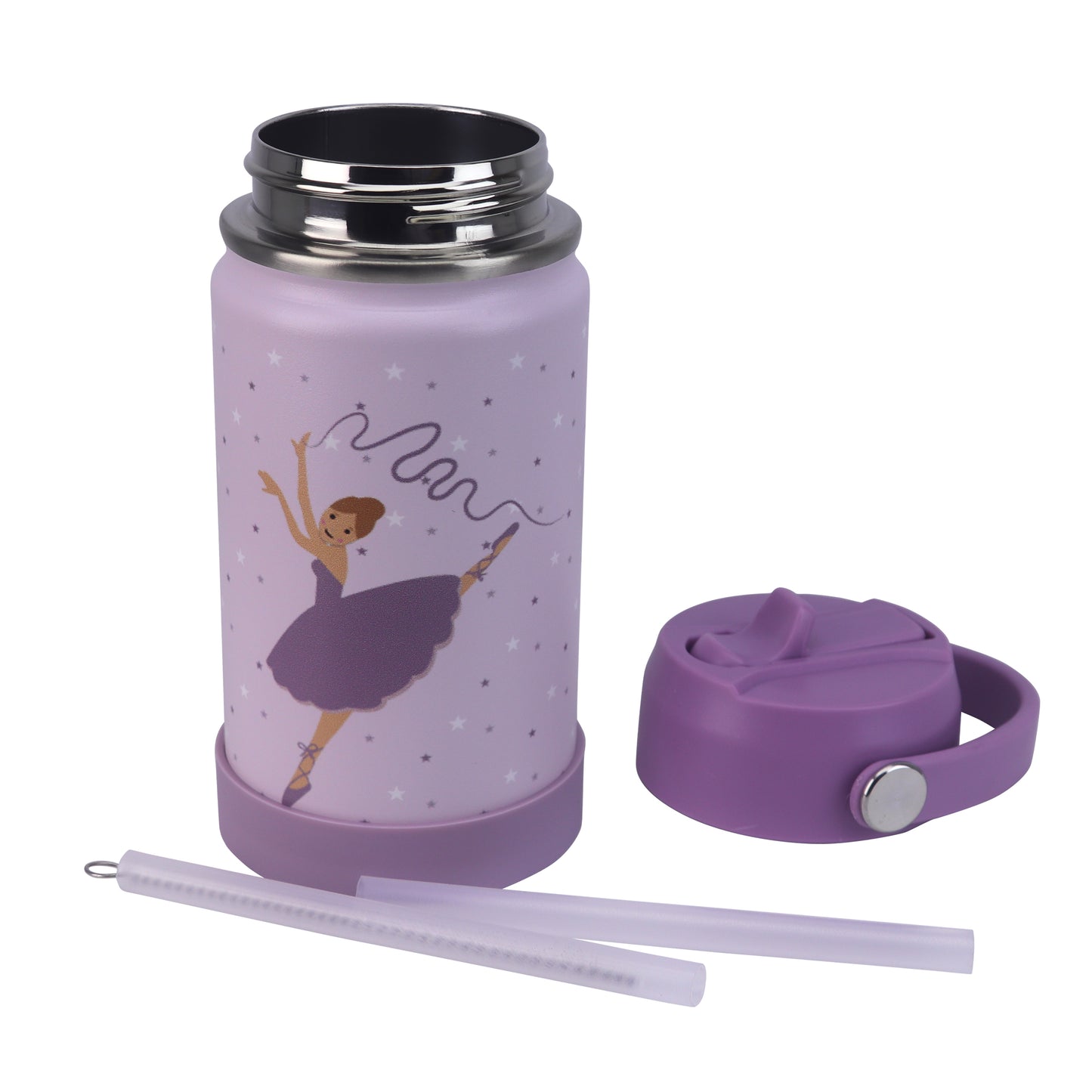 Stainless Steel Water Bottle Purple Light Powder- 350ML\12 OZ - Clevapirouette Friend