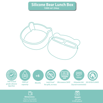 Silicone  Lunch Box Purple Ice 1000ML\34 OZ