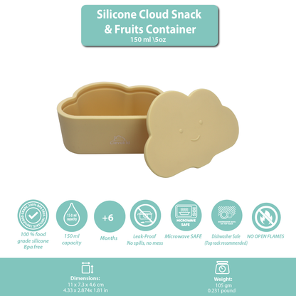 Silicone Snack & Fruits Container Beige latte 150ML\5 OZ