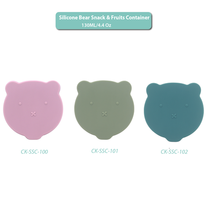 Silicone Snack & Fruits Container Brownish Pink 130ML\4.4 OZ